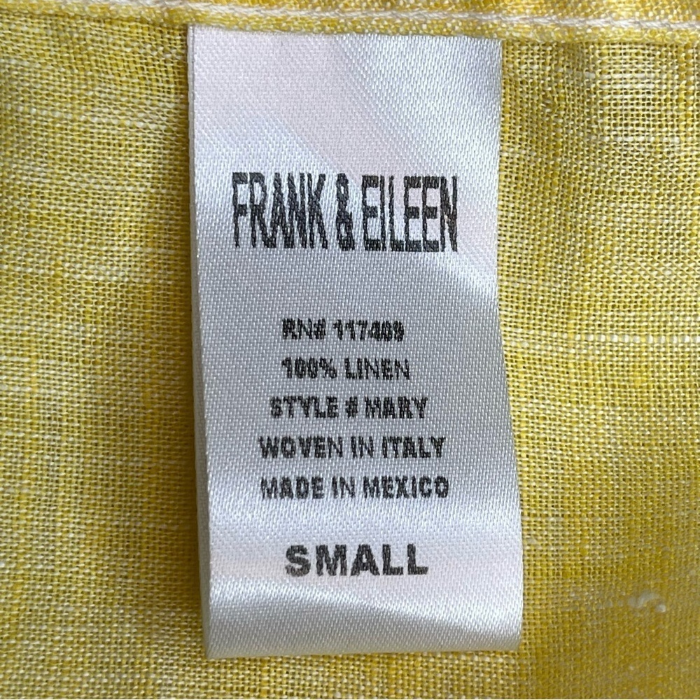 Frank & Eileen Linen Mary Shirt dress Bright Yellow Size Small Casual Resortwear - Picture 9 of 11